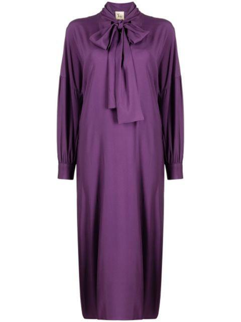 scarf-detail midi dress by PAULA