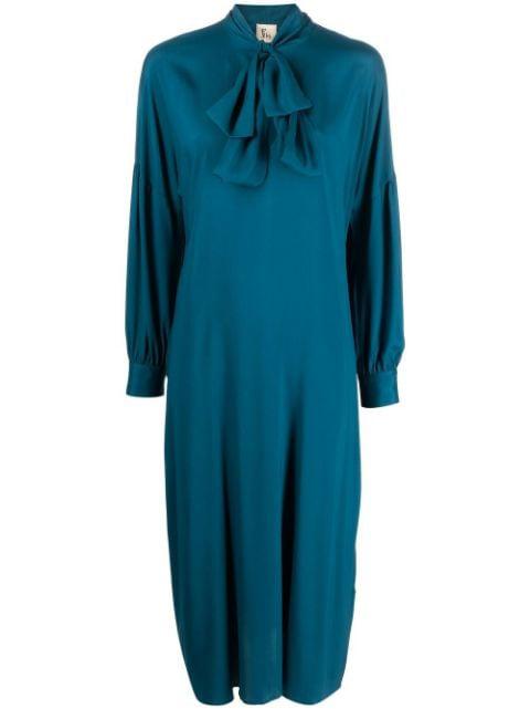 scarf-detail midi dress by PAULA