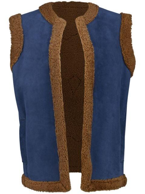 shearling embroidered vest by PAULA