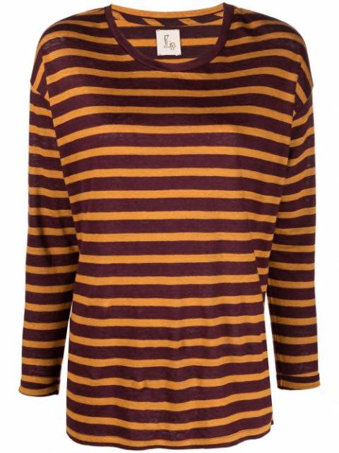stripe-print linen T-shirt by PAULA