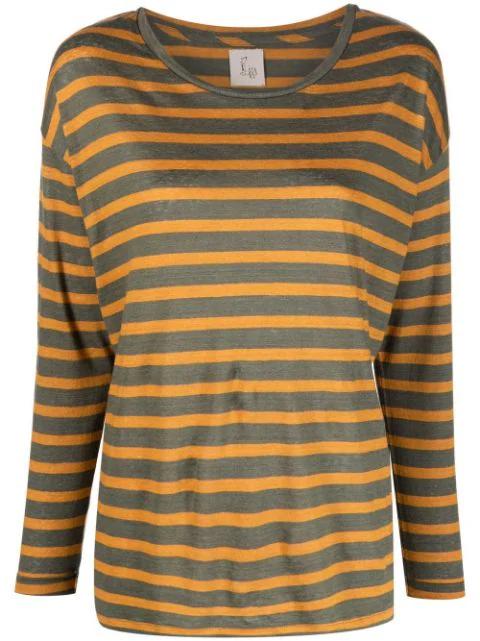 stripe-print linen T-shirt by PAULA