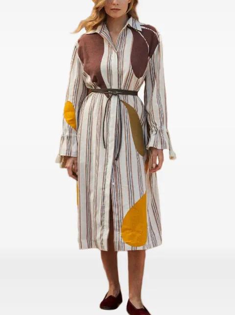 striped-detail midi dress by PAULA