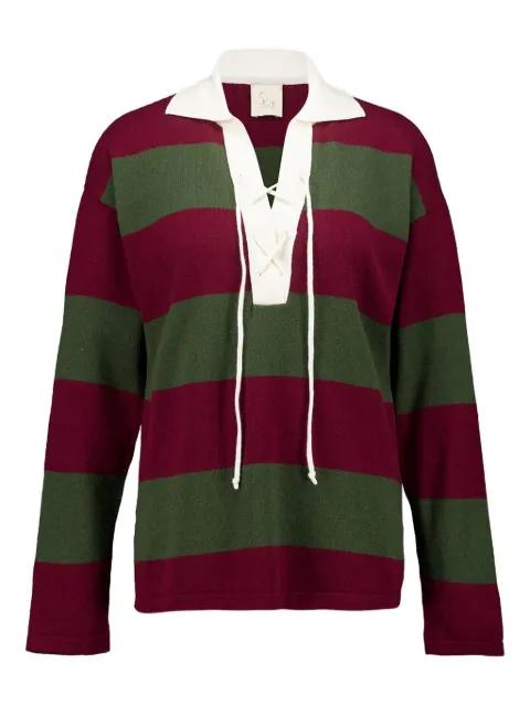 striped knitted polo shirt by PAULA