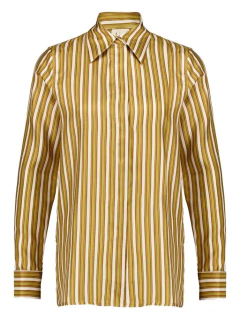 striped silk twill shirt by PAULA
