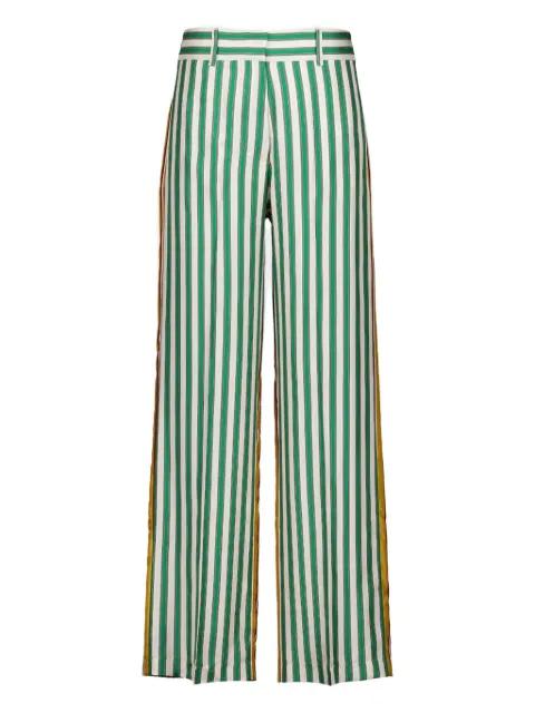 striped silk twill trousers by PAULA
