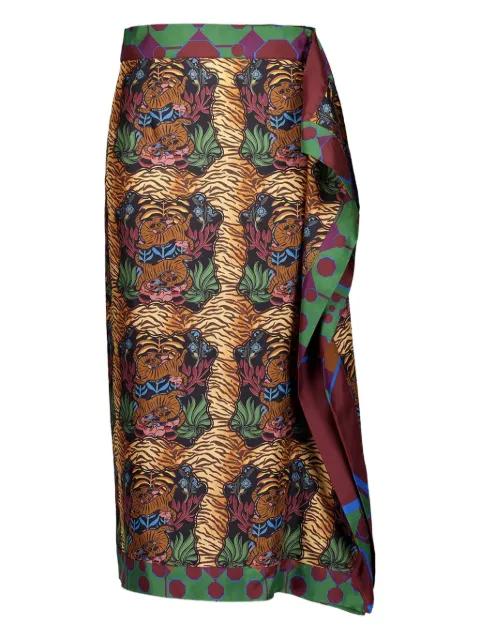 tiger-print wrap skirt by PAULA