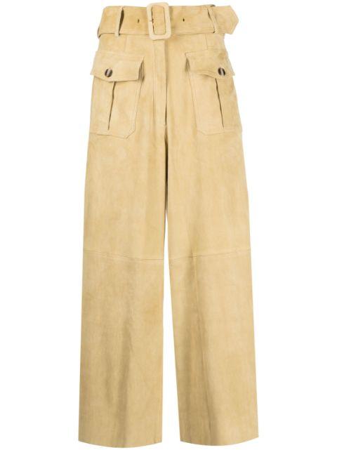 wide-leg suede trousers by PAULA