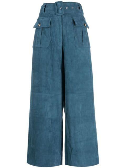 wide-leg suede trousers by PAULA
