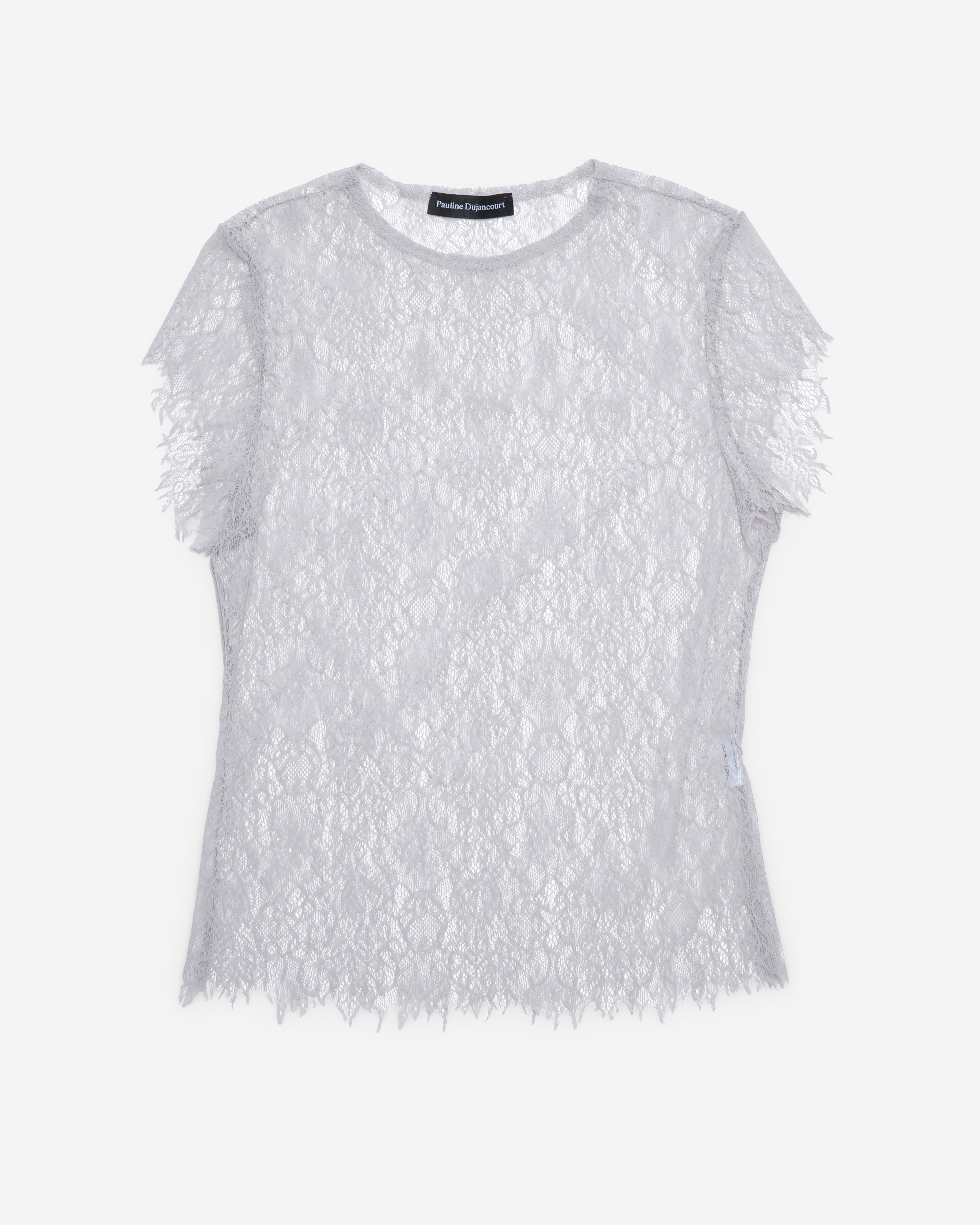 Pauline Dujancourt - Women's Seagull Lace Top - (Grey) by PAULINE DUJANCOURT