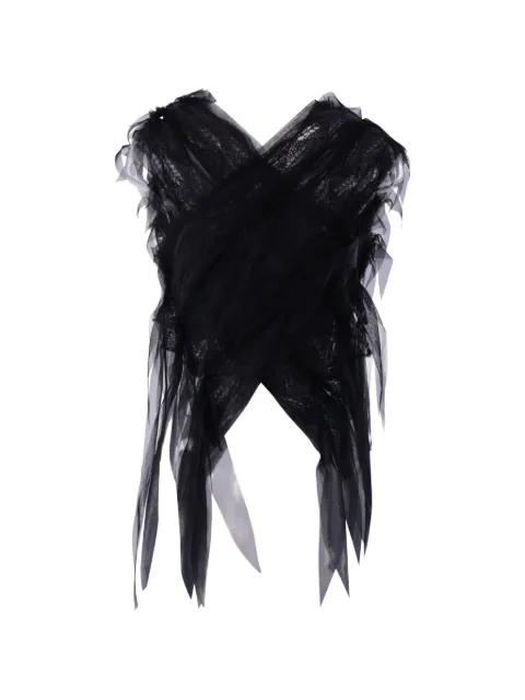 lace-panelled ruffled top by PAULINE DUJANCOURT
