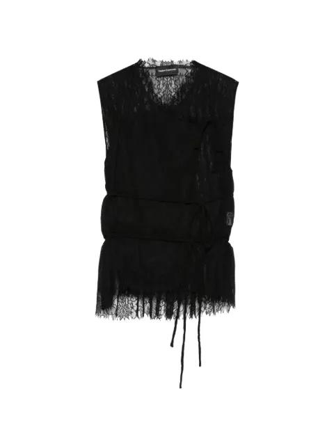 lace tie top by PAULINE DUJANCOURT