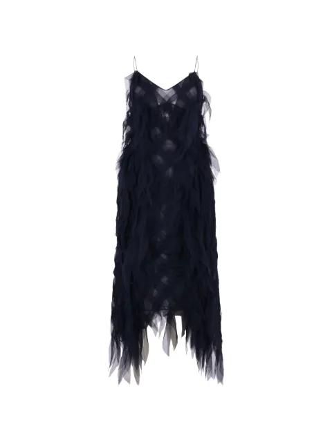 mesh-layered spaghetti-strap dress by PAULINE DUJANCOURT