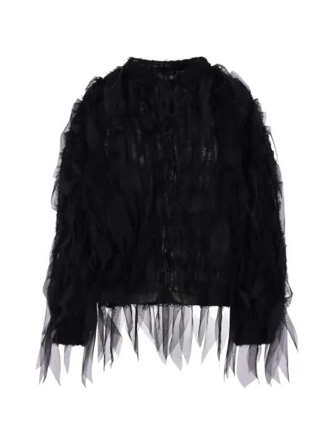 tulle-panelled frayed jacket by PAULINE DUJANCOURT