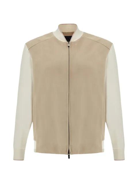 Aqualeather-panel bomber jacket by PAUL&SHARK