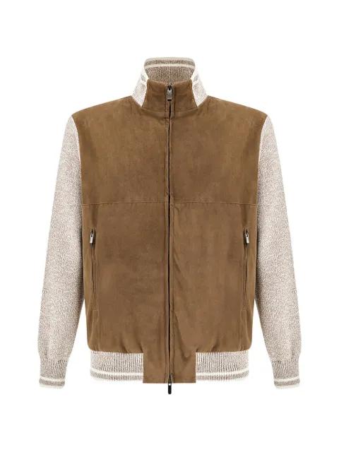 Aqualeather-panel bomber jacket by PAUL&SHARK