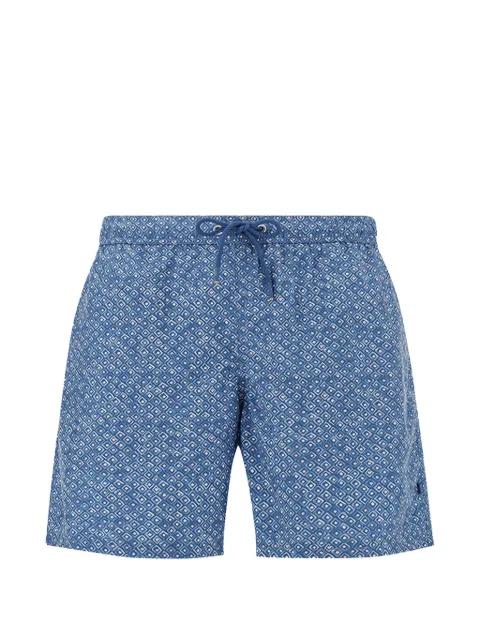 Geometric Watercolor print swim shorts by PAUL&SHARK