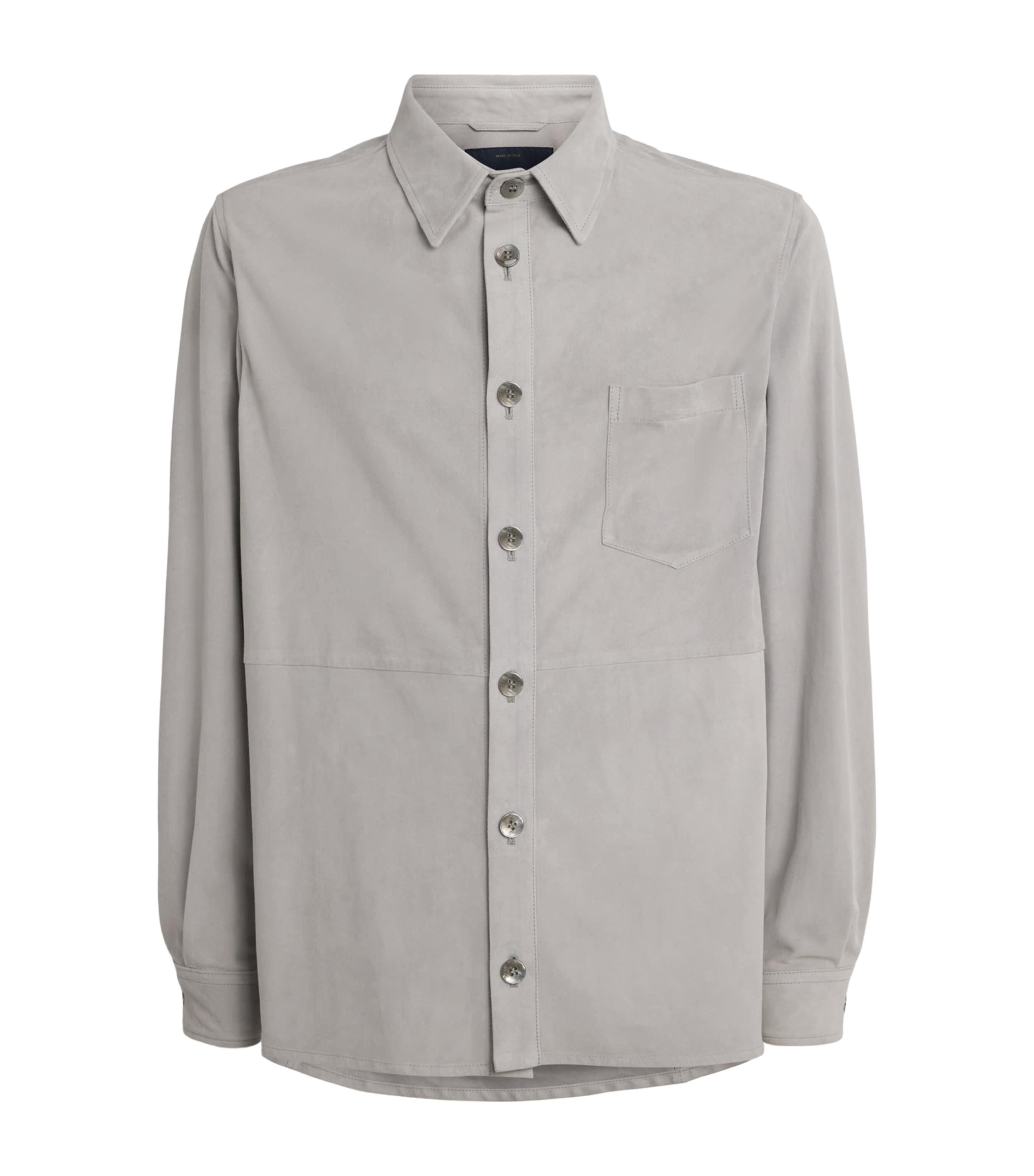 Paul & Shark Aqua Suede Overshirt by PAUL&SHARK