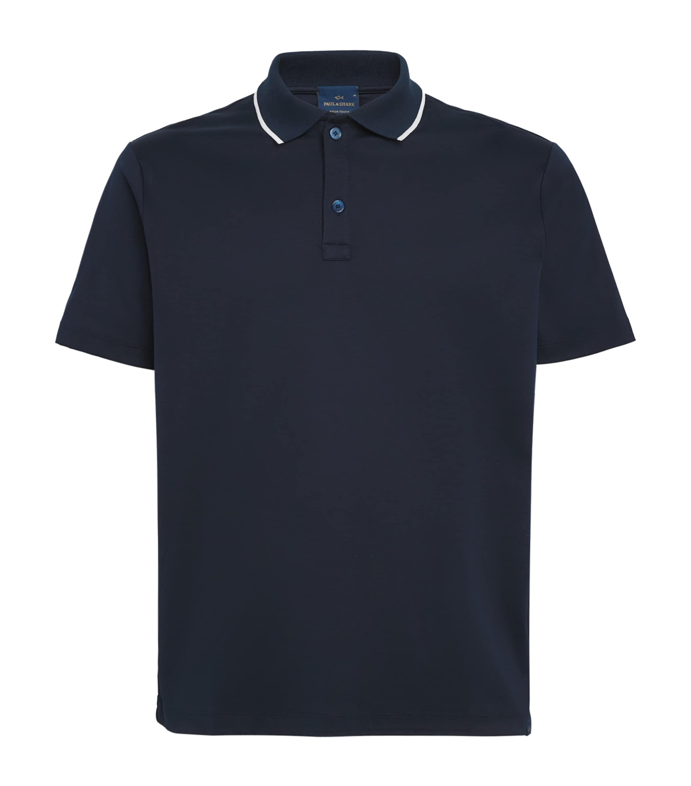 Paul & Shark Aqua Touch Cotton Interlock Polo Shirt by PAUL&SHARK