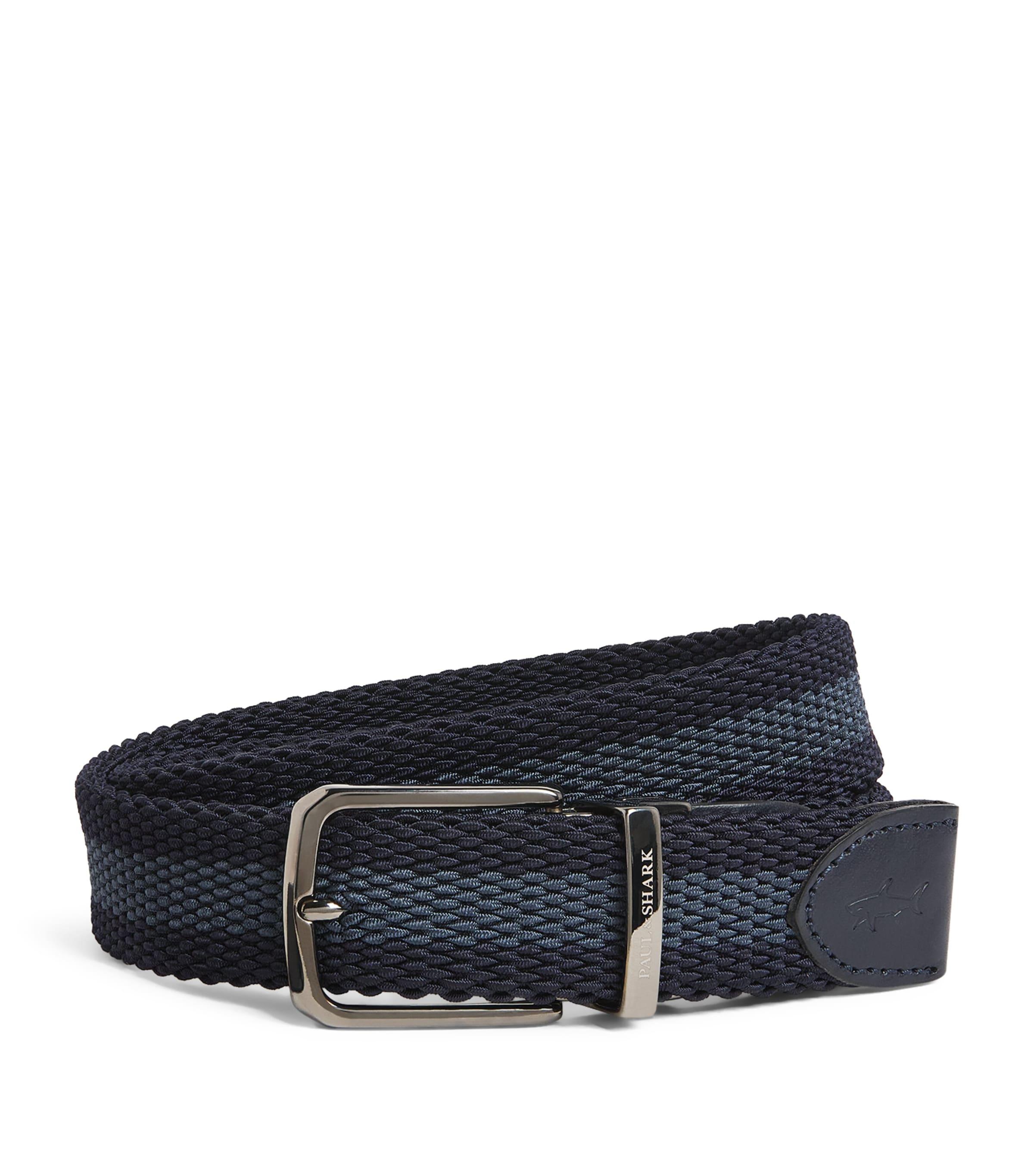 Paul & Shark Cotton-Leather Woven Reversible Belt by PAUL&SHARK