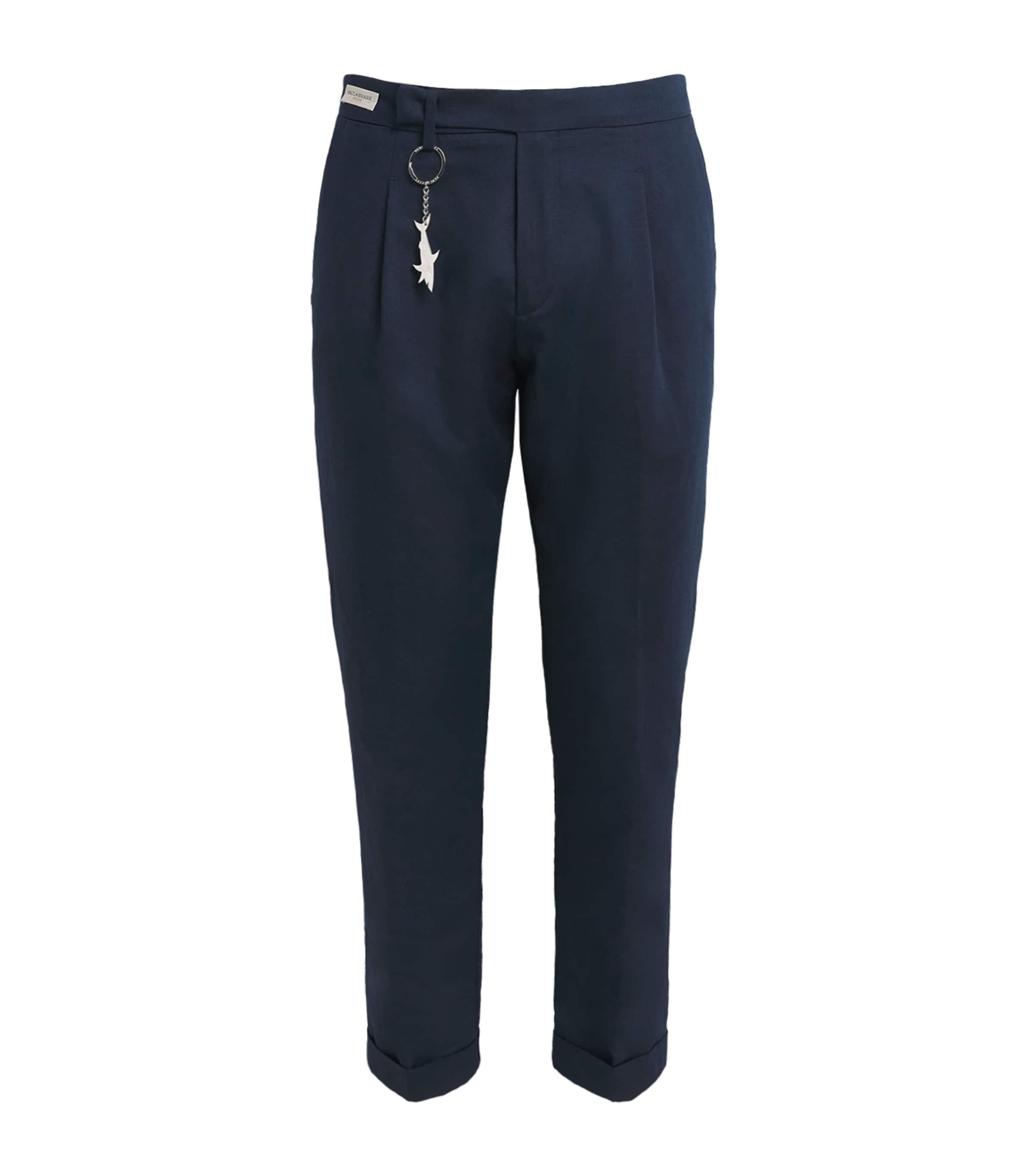 Paul & Shark Linen-Cotton Pleated Straight Chinos by PAUL&SHARK