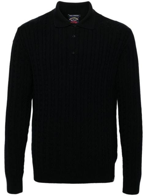 cable-knit polo shirt by PAUL&SHARK