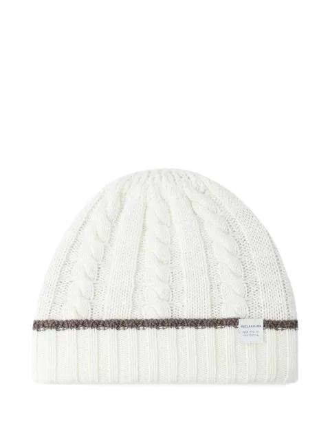 cable-knit wool cashmere beanie by PAUL&SHARK
