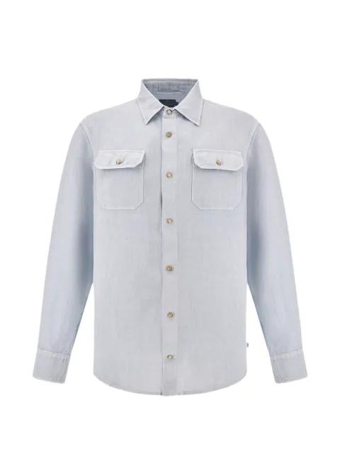 garment dyed linen overshirt by PAUL&SHARK