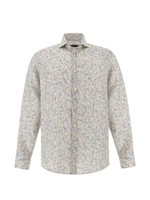 geometric watercolour pattern linen shirt by PAUL&SHARK