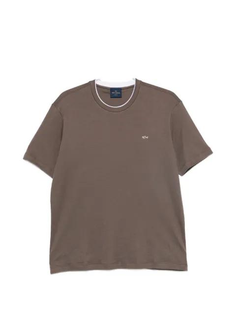 logo-embroidered contrast-trim T-shirt by PAUL&SHARK