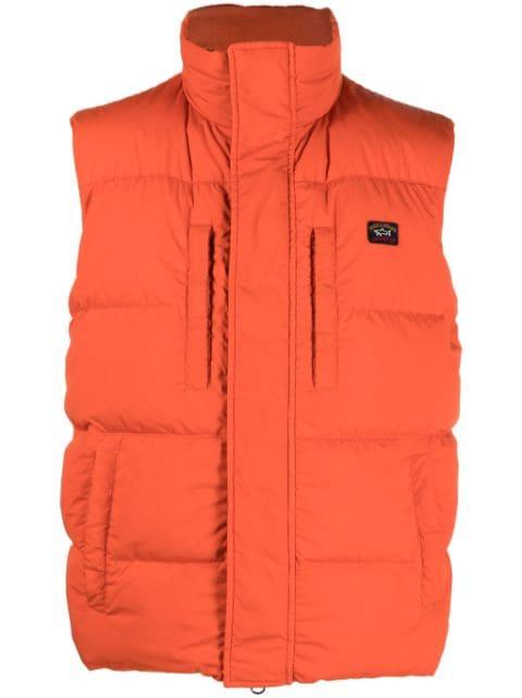 logo-patch padded gilet by PAUL&SHARK