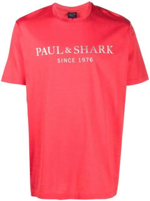 logo-print organic cotton T-shirt by PAUL&SHARK