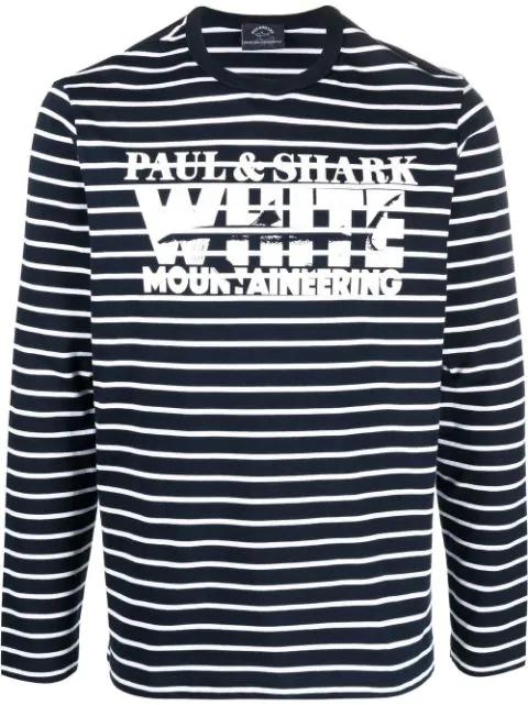 logo-print striped T-shirt by PAUL&SHARK