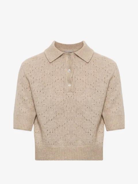 perforated-knit polo top by PAUL&SHARK