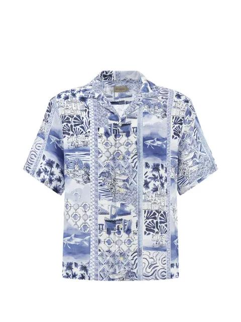 printed linen shirt by PAUL&SHARK