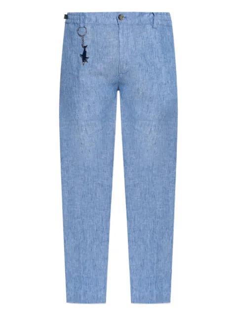 shark-keychain linen trousers by PAUL&SHARK
