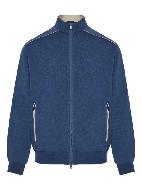 zip-fastening contrast-panel sweater by PAUL&SHARK
