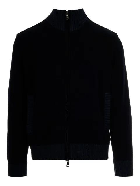 zipped ribbed-hem cardigan by PAUL&SHARK