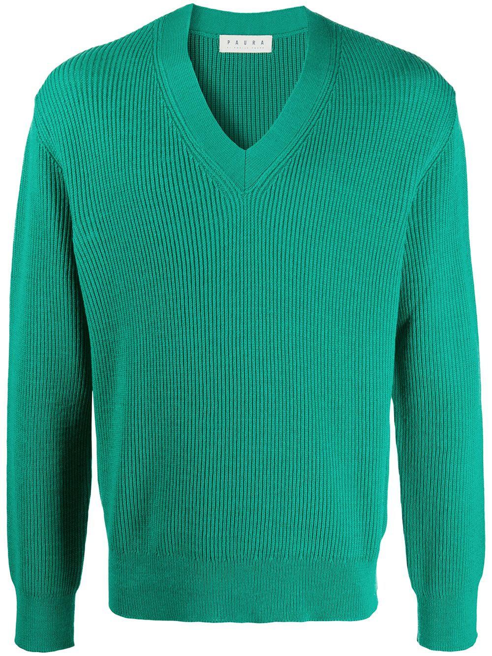 V-neck knitted jumper by PAURA