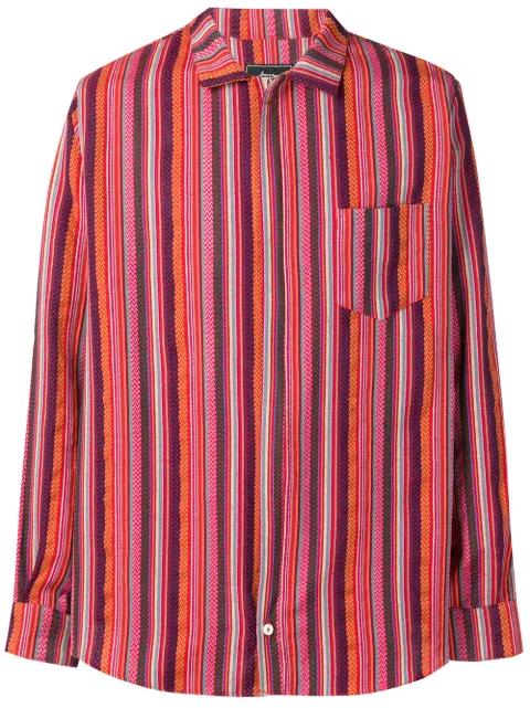 embroidered stripe shirt by PAURA