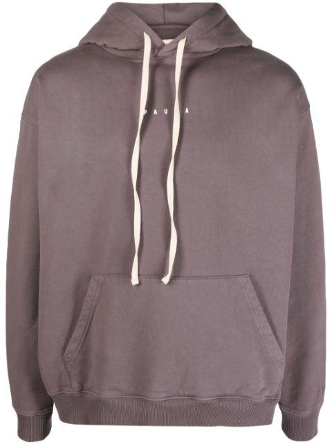 logo-embroidered cotton hoodie by PAURA