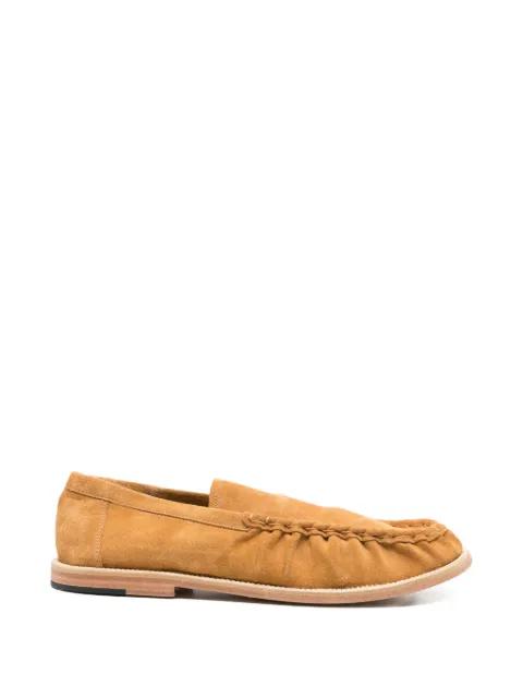 ruched suede loafers by PAURA