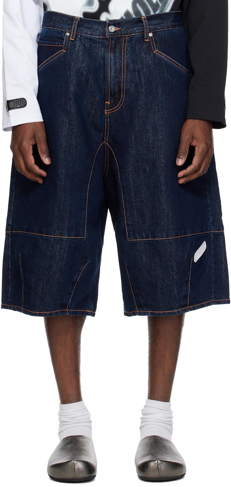 Blue Positano Denim Shorts by PDF