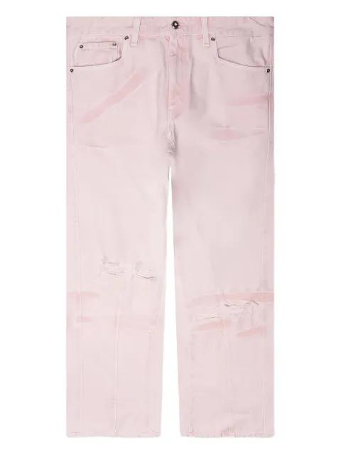 Rich Kid frayed-detail embroidered jeans by PDF