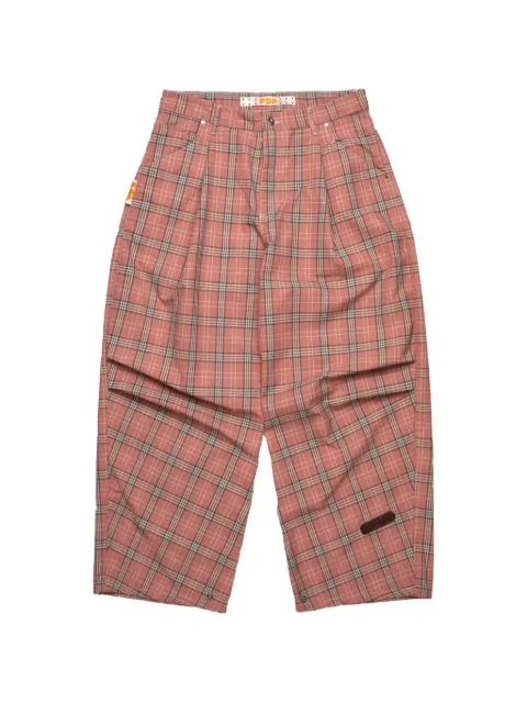 check-pattern pleated trousers by PDF
