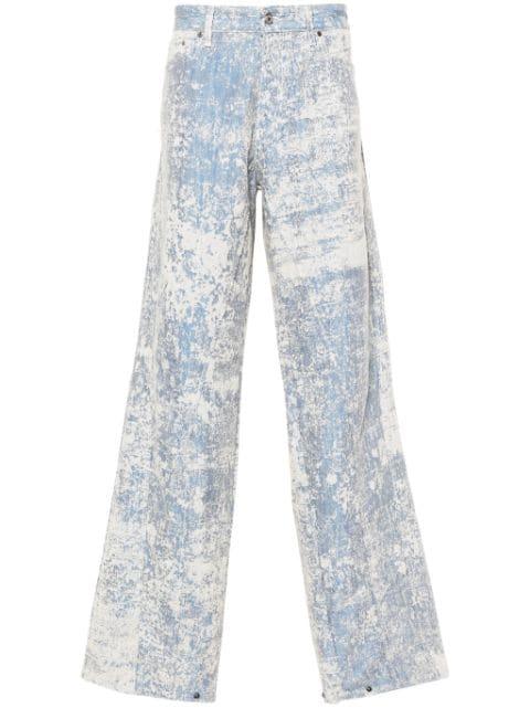 dust-effect straight-leg jeans by PDF