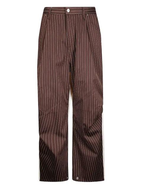 pinstripe colorblock trousers by PDF