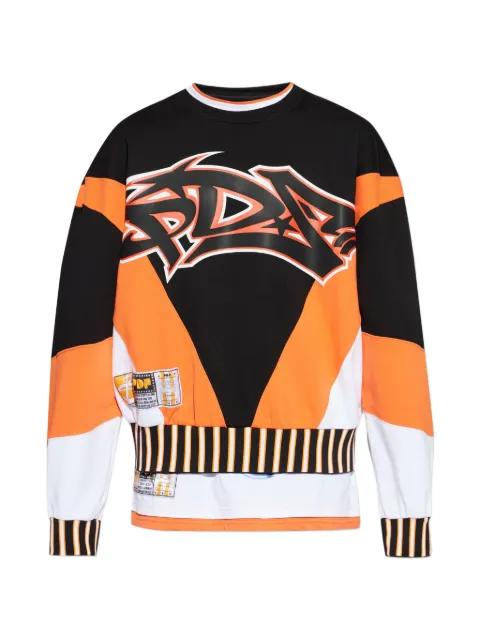 striped graphic-print sweatshirt by PDF
