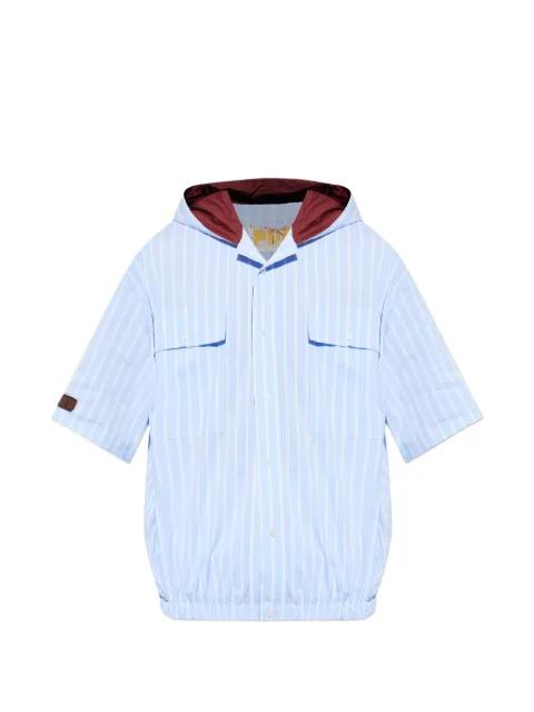 striped hoodied shirt by PDF