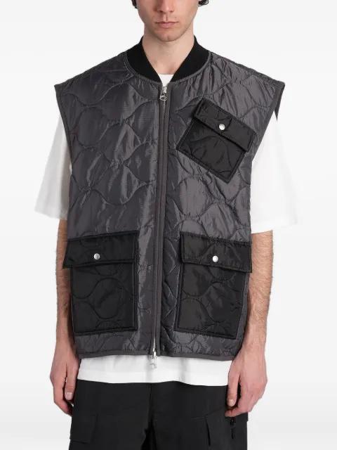 pocket-details quilted zip-up vest by PEACEMAKER OAMC
