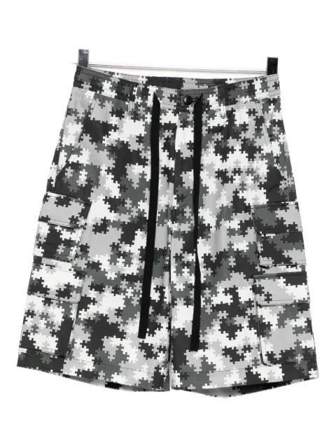 puzzle camo cargo shorts by PEACE&AFTER